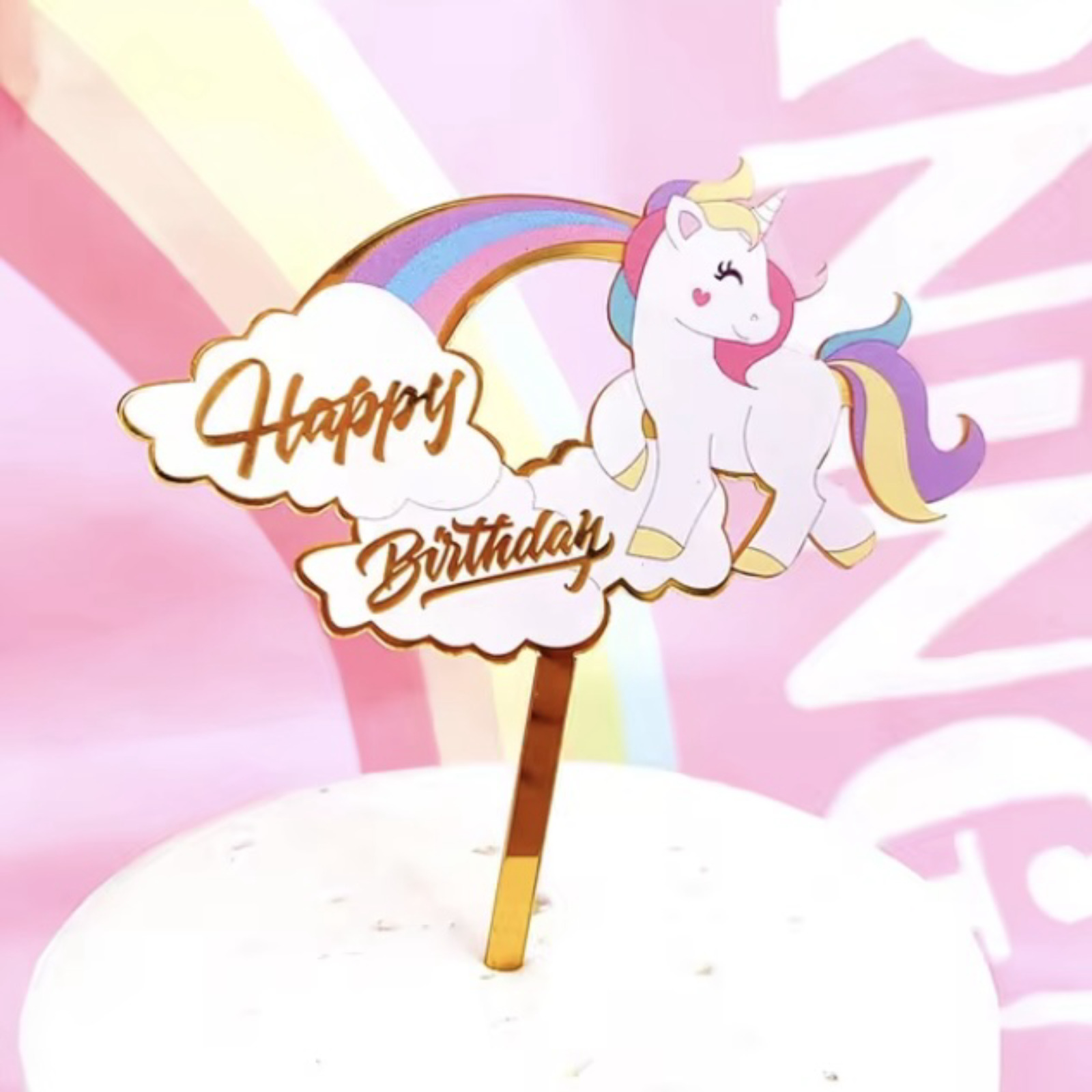 Happy Birthday Unicorn topper Candles & Toppers