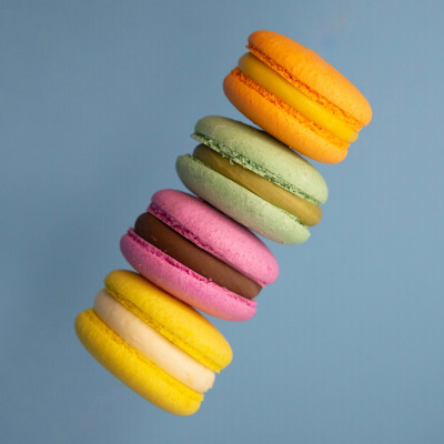 Our carefully crafted macarons, baked with 20% less sugar than the original recipe, sandwiching a delicious creamy filling that is bound to delight your taste senses.