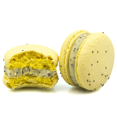 Poppy seeds Lemon Gluten-Free Macarons