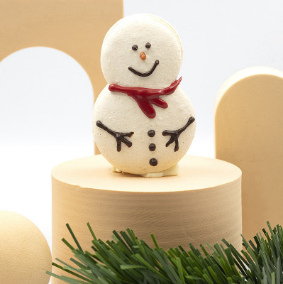 Vanilla Macaron Snowman