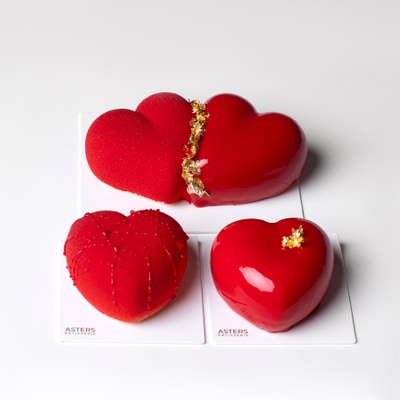 Set of 3 Individual Desserts Hearts